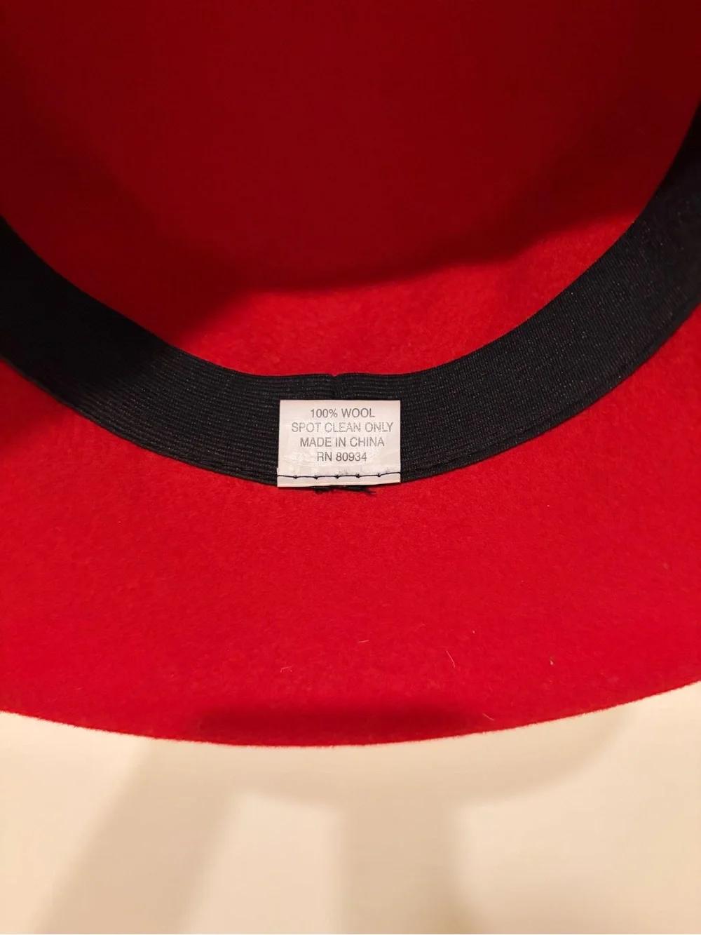 Wool Red Floral Appliqué Veiled Women's Hat